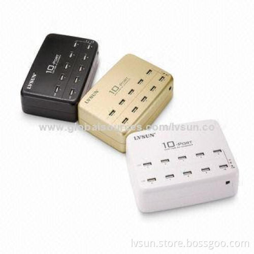 10-port USB Charger, Can Charge 10 Sets of Mobile Phones or 5 Sets of iPad Simultaneously